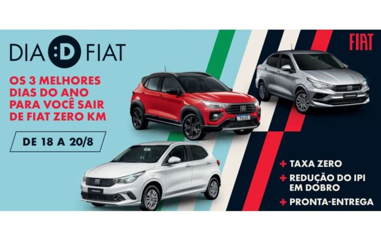 Fiat realiza promoção; descontos podem chegar a R$ 21 mil