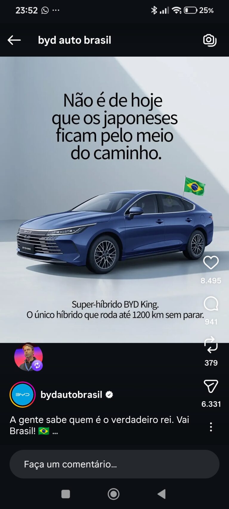 BYD aproveita vitória do Brasil e provoca Toyota em anúncio agressivo do sedã King